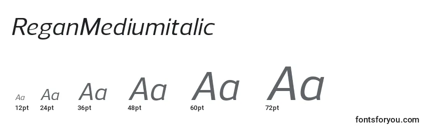 Размеры шрифта ReganMediumitalic