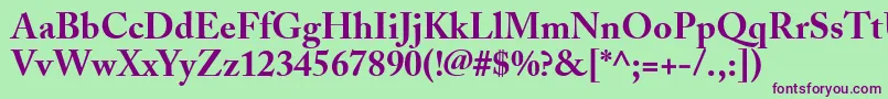 AdobeCaslonBold Font – Purple Fonts on Green Background