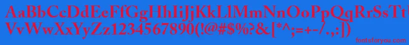 AdobeCaslonBold Font – Red Fonts on Blue Background