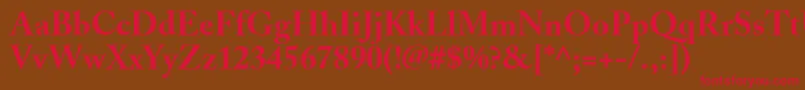 AdobeCaslonBold-fontti – punaiset fontit ruskealla taustalla