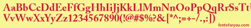 AdobeCaslonBold Font – Red Fonts on Yellow Background