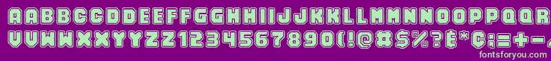 Numero10Clean Font – Green Fonts on Purple Background