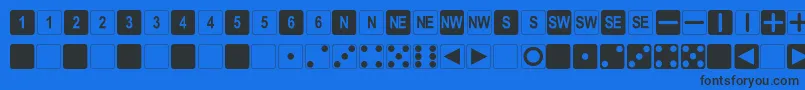 DpolySixSider Font – Black Fonts on Blue Background