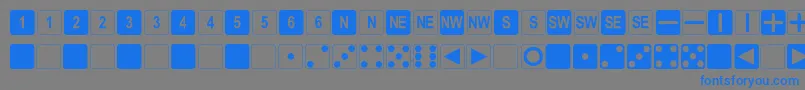 Fonte DpolySixSider – fontes azuis em um fundo cinza
