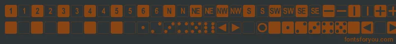 DpolySixSider Font – Brown Fonts on Black Background