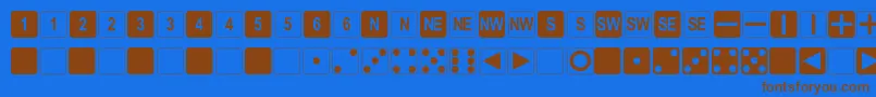 DpolySixSider Font – Brown Fonts on Blue Background