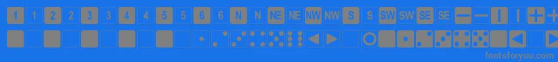 DpolySixSider Font – Gray Fonts on Blue Background