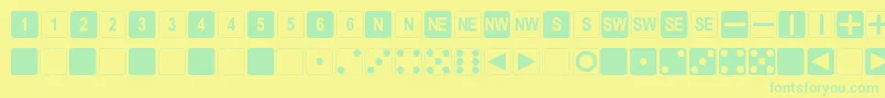 DpolySixSider Font – Green Fonts on Yellow Background