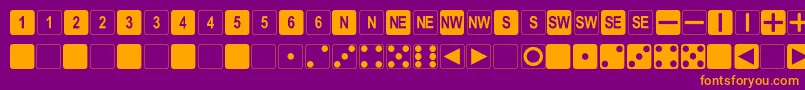 DpolySixSider Font – Orange Fonts on Purple Background