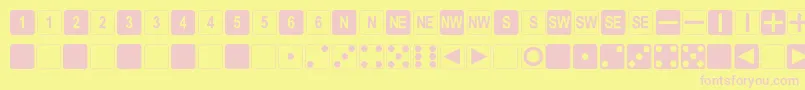 フォントDpolySixSider – ピンクのフォント、黄色の背景