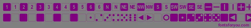 Czcionka DpolySixSider – fioletowe czcionki na szarym tle
