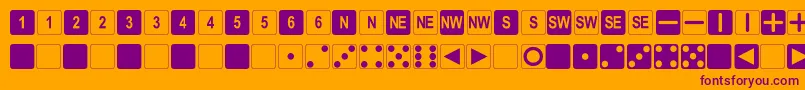 フォントDpolySixSider – オレンジの背景に紫のフォント
