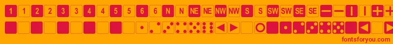 DpolySixSider Font – Red Fonts on Orange Background
