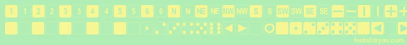 DpolySixSider Font – Yellow Fonts on Green Background