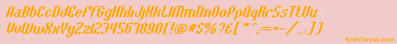 BaccusbevelexpItalic Font – Orange Fonts on Pink Background