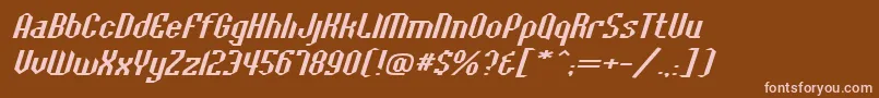 BaccusbevelexpItalic Font – Pink Fonts on Brown Background
