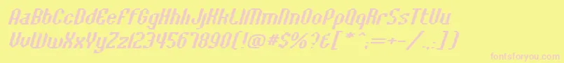 More about BaccusbevelexpItalic Font BaccusbevelexpItalic Font – Pink Fonts on Yellow Background