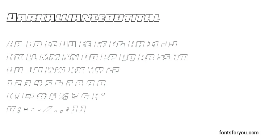 Darkallianceoutital Font – alphabet, numbers, special characters