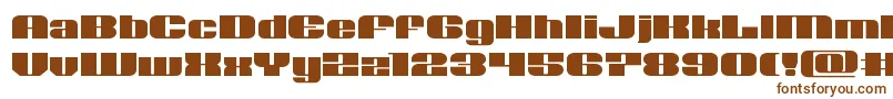 フォントNolocontendreexpand – 白い背景に茶色のフォント