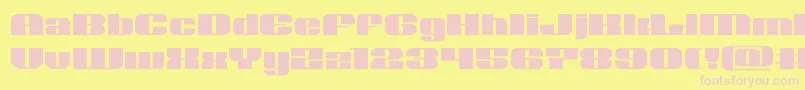 Nolocontendreexpand-fontti – vaaleanpunaiset fontit keltaisella taustalla
