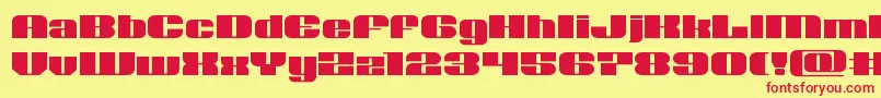 フォントNolocontendreexpand – 赤い文字の黄色い背景