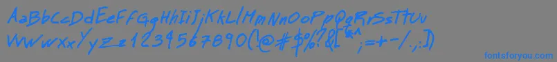 Czcionka MtMattoScriptBold – niebieskie czcionki na szarym tle