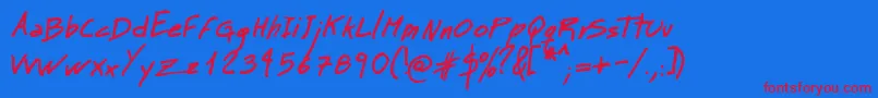 MtMattoScriptBold Font – Red Fonts on Blue Background