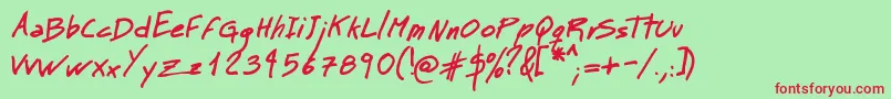 MtMattoScriptBold Font – Red Fonts on Green Background