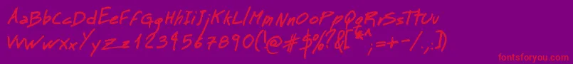 MtMattoScriptBold Font – Red Fonts on Purple Background