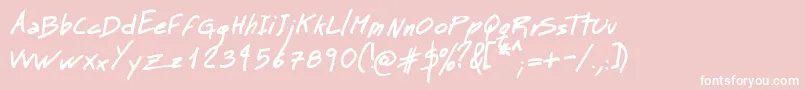 MtMattoScriptBold-Schriftart – Weiße Schriften auf rosa Hintergrund