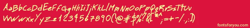 MtMattoScriptBold Font – Yellow Fonts on Red Background