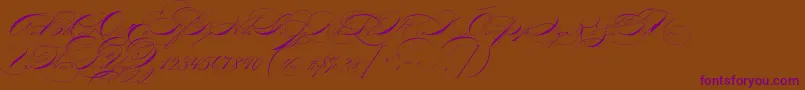 P22zanerthree-Schriftart – Violette Schriften auf braunem Hintergrund