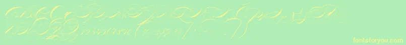 P22zanerthree-Schriftart – Gelbe Schriften auf grünem Hintergrund