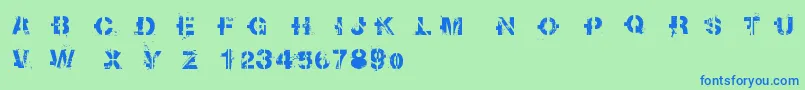 Soot Font – Blue Fonts on Green Background