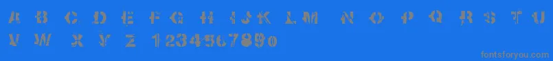 フォントSoot – 青い背景に灰色の文字