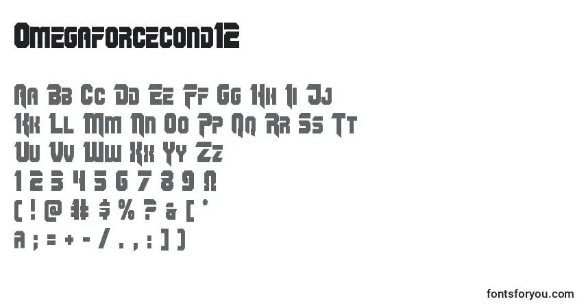 Шрифт Omegaforcecond12 – алфавит, цифры, специальные символы