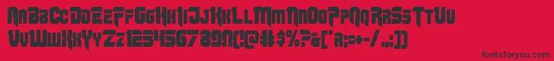 フォントOmegaforcecond12 – 赤い背景に黒い文字