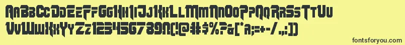Omegaforcecond12 Font – Black Fonts on Yellow Background