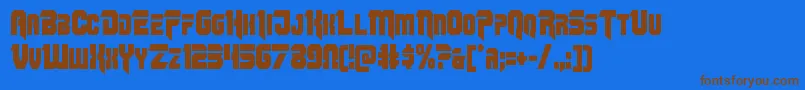 Omegaforcecond12 Font – Brown Fonts on Blue Background