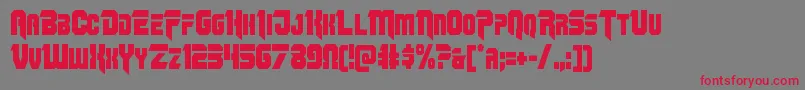 フォントOmegaforcecond12 – 赤い文字の灰色の背景