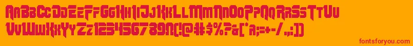Omegaforcecond12 Font – Red Fonts on Orange Background