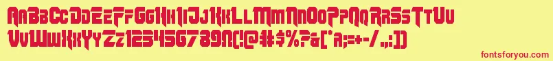 Omegaforcecond12 Font – Red Fonts on Yellow Background