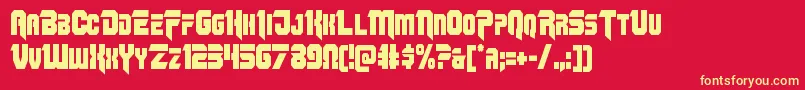 Omegaforcecond12 Font – Yellow Fonts on Red Background
