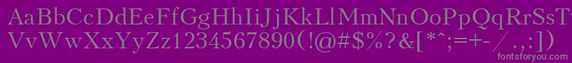 フォントUkrainiankudriashov – 紫の背景に灰色の文字