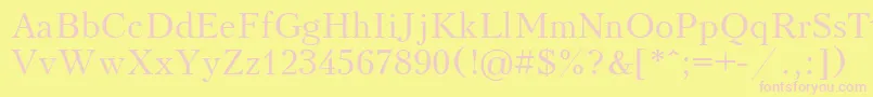 Ukrainiankudriashov Font – Pink Fonts on Yellow Background