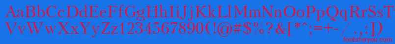 Czcionka Ukrainiankudriashov – czerwone czcionki na niebieskim tle