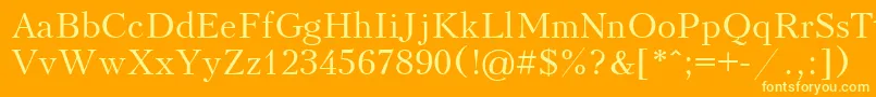 フォントUkrainiankudriashov – オレンジの背景に黄色の文字