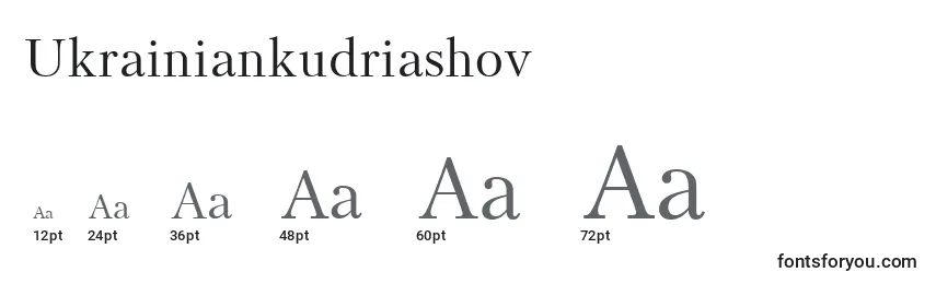 Размеры шрифта Ukrainiankudriashov