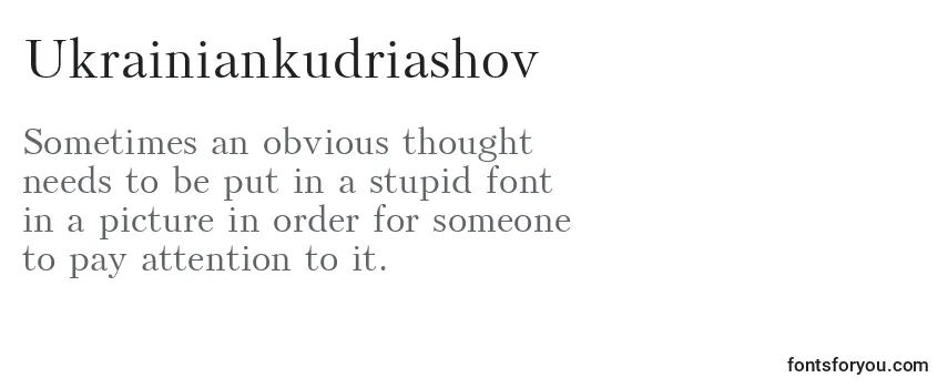 Überblick über die Schriftart Ukrainiankudriashov