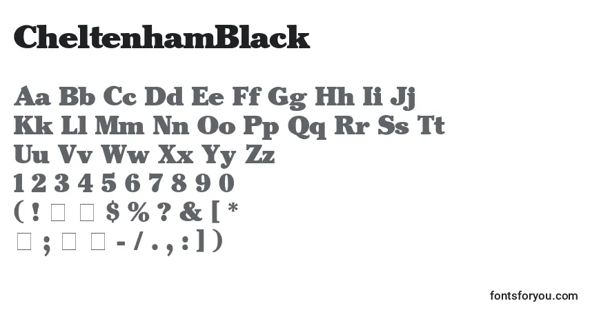Czcionka CheltenhamBlack – alfabet, cyfry, specjalne znaki